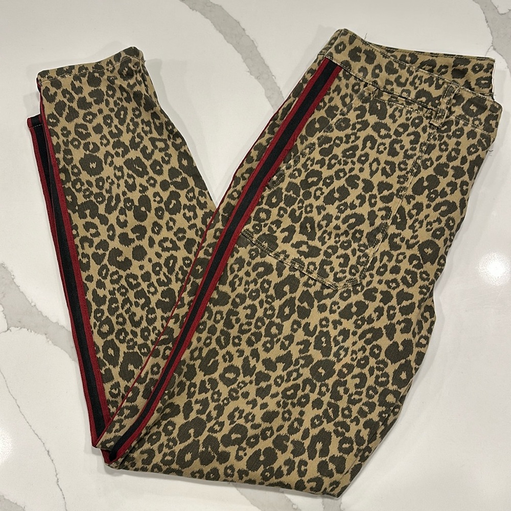 Sanctuary Cheetah Skinny Side Stripe Pants (Ankle length, Size: Womens 30)